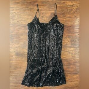 A New Day Shimmering Black Sequin mini Dress